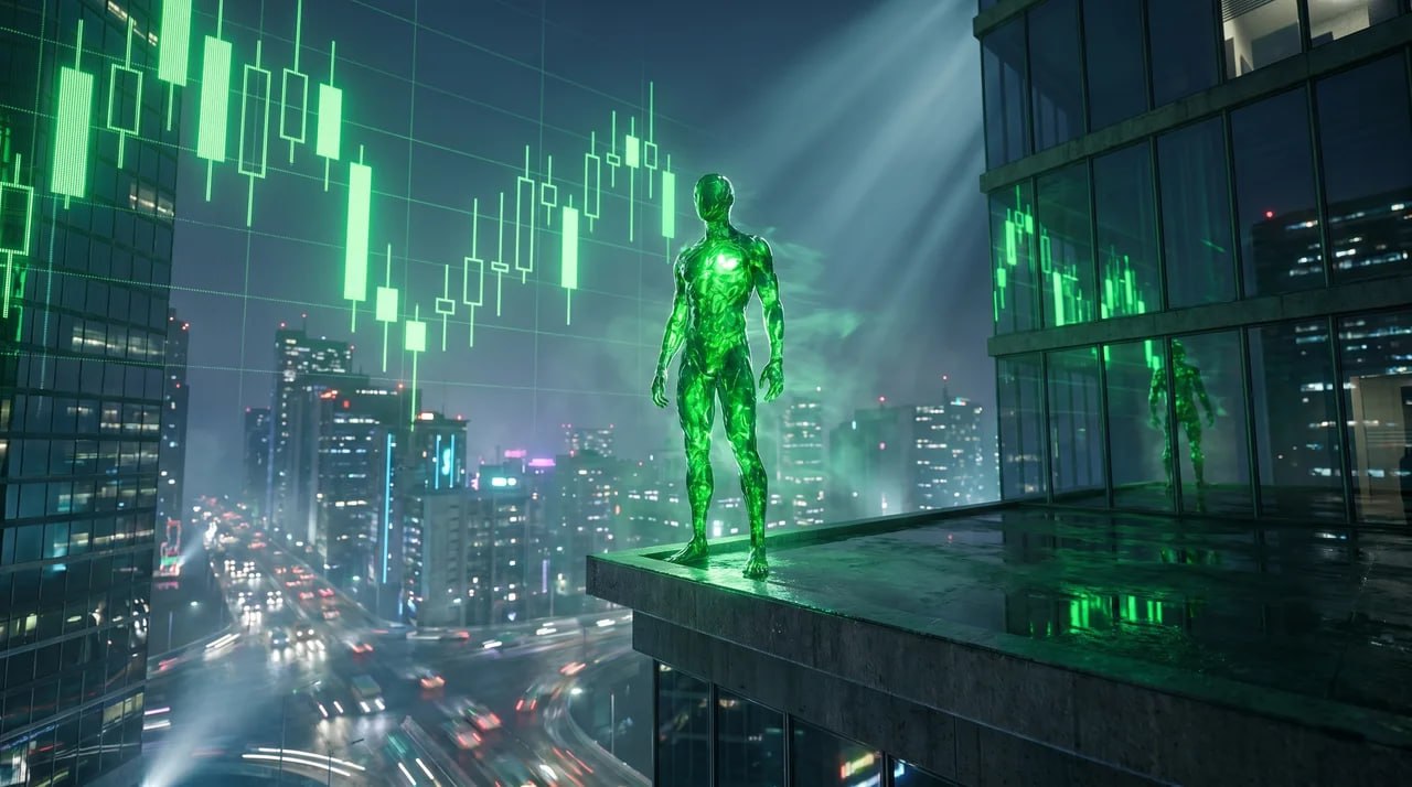 Ascendant walking through a neon green club