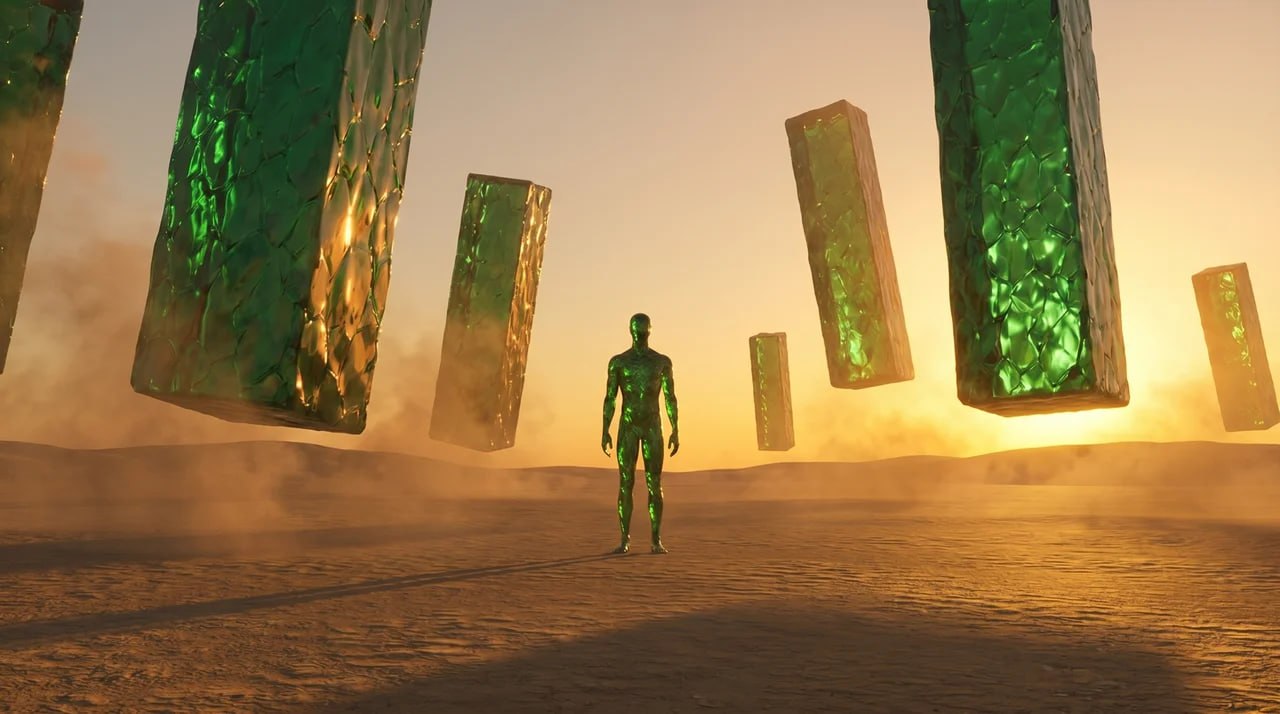 Ascendant leaning on a sports car inside a green tunnel